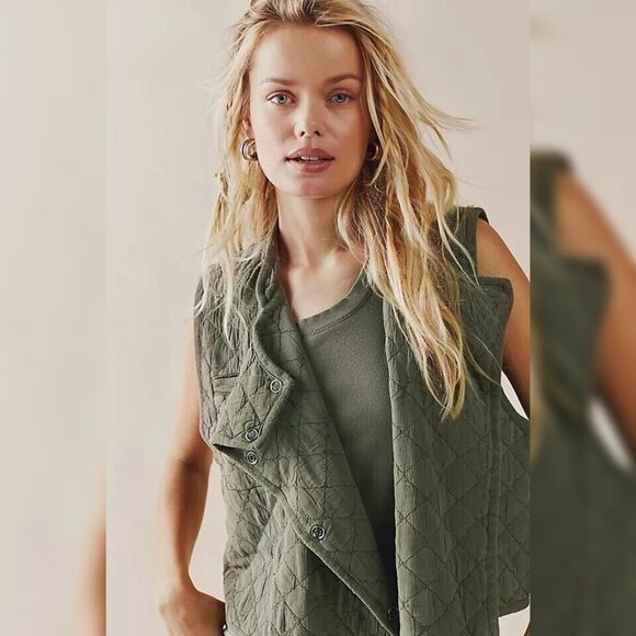 Free People Utility Vest Jacket XS 2 Women's Casual Sleeveless Quilted NEW 33050 - Picture 1 of 5